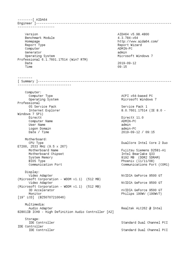 Report Calculator Arin | PDF | Cpu Cache | Usb