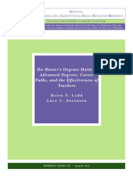 Do Master's Degrees Matter? Advanced Degrees, Career Paths, and The Effectiveness of Teachers