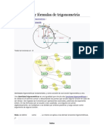 Identidades y Fórmulas de Trigonometría