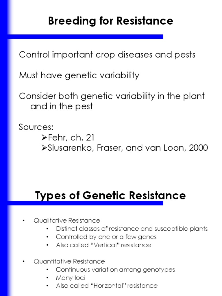Breeding for Disease Resistance in Plants | PDF | Plant Breeding ...