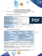 Guía de Actividades y Rúbrica de Evaluación - Fase 1 - Identificación Del Problema