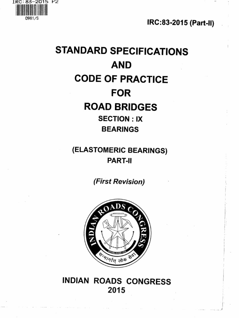 IRC832015 (PartII) Section IX STD Spec & Code of Practice For Road