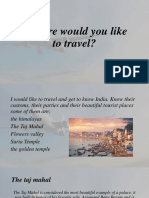 ¿Where Would You Like To Travel?