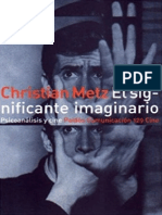 El Significante Imaginario, Psicoanálisis y Cine - Christian Metz