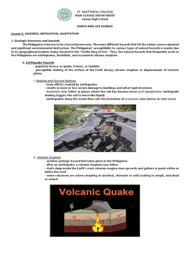 Handout 4 Hazards Mitigation Adaptation Pdf Volcano Tropical Cyclones