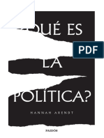 Que Es La Poltica Hannah Arendt PDF