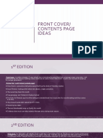 Front Cover & Contents Page Ideas
