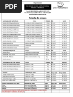 Tabela Farinha Le 5, Tomate, Polpa, Azeite e Cerveja