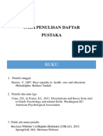 Cara Penulisan Daftar Pustaka