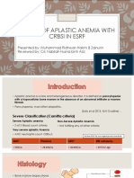 A Case of Aplastic Anemia With Crbsi in Esrf