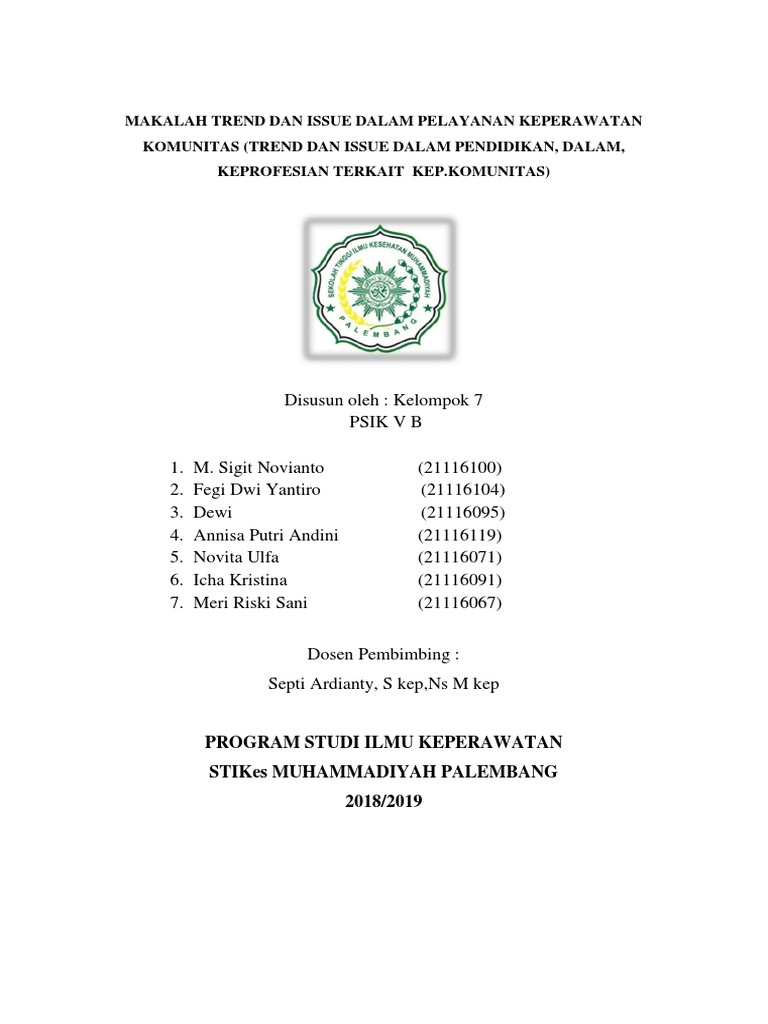 Makalah Trend Dan Issue Keperawatan Komunitas Ruang Ilmu