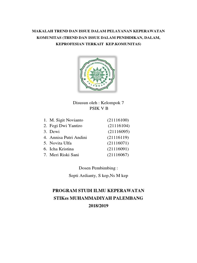 Makalah Trend Dan Issue Keperawatan Komunitas