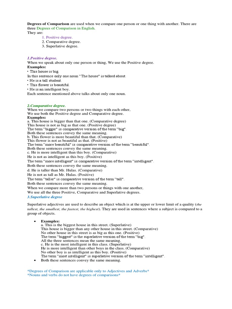 Degrees Of Comparison Semiotics Morphology