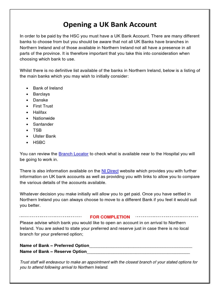 Opening A UK Bank Account PDF