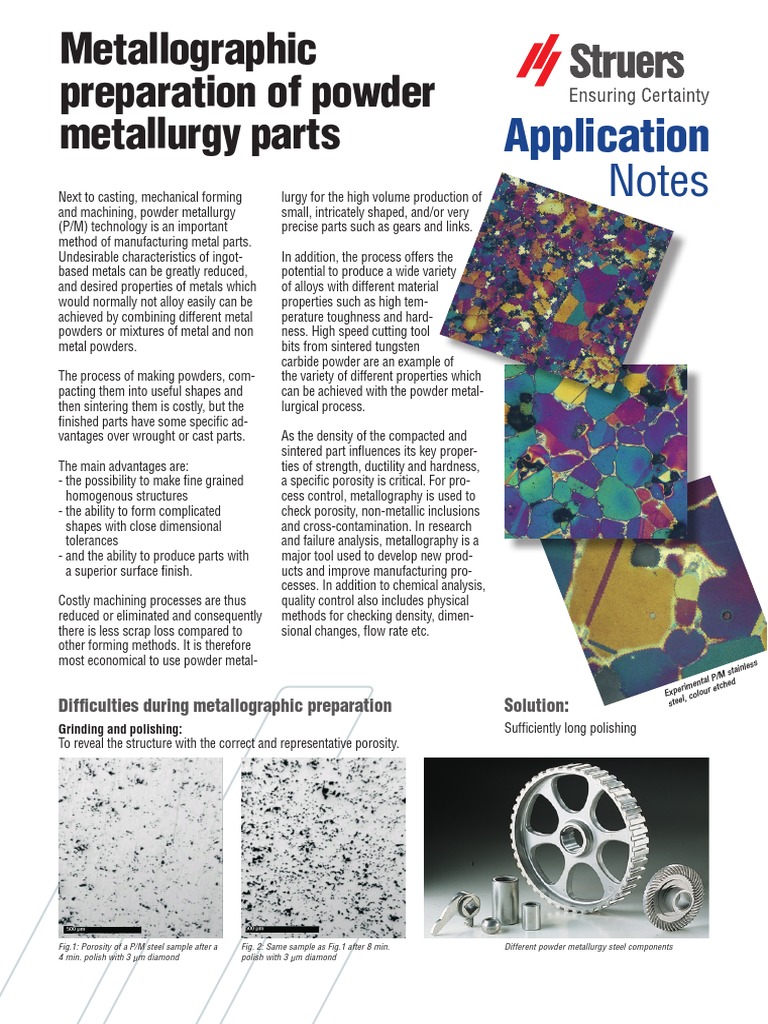 Application Note Powder Metallurgy | PDF | Sintering | Tungsten