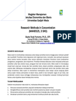 Research Methods in Concentration (MAN6525, 3 SKS) : Magister Manajemen