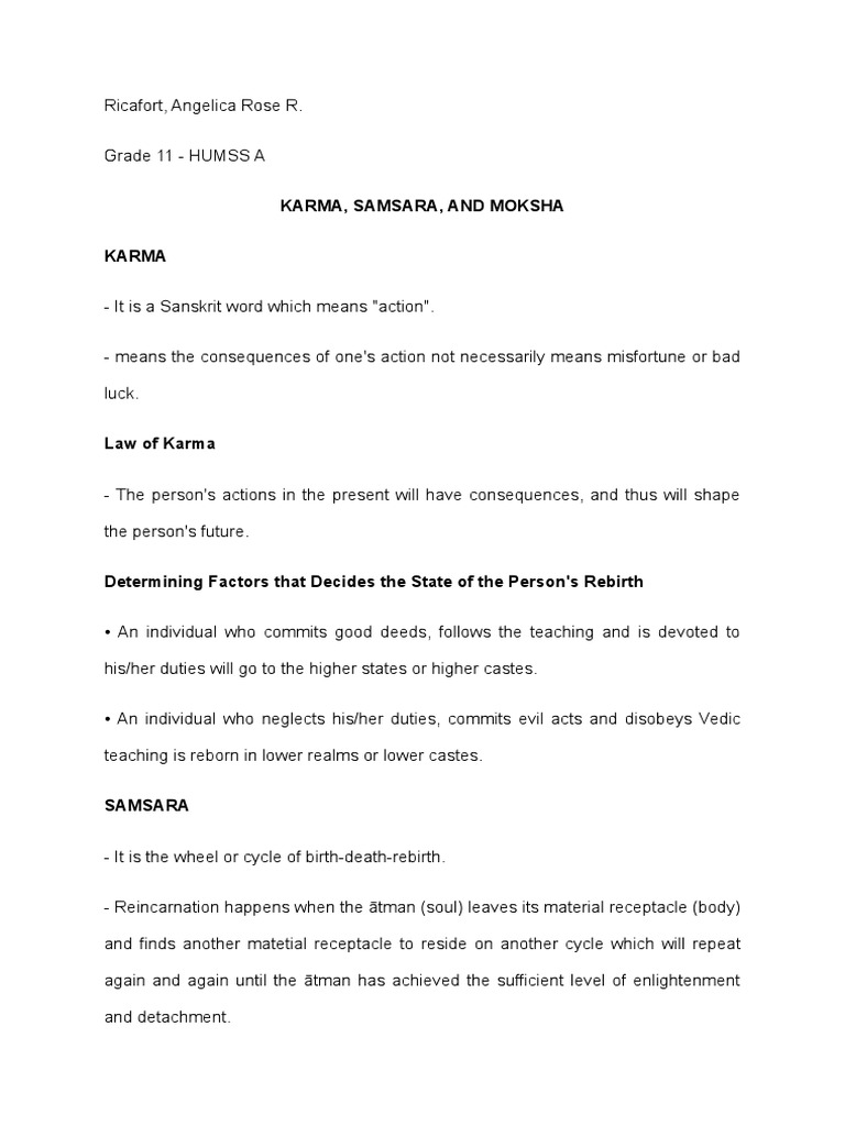 Ricafort, Angelica Rose PDF Ātman (Hinduism) Reincarnation