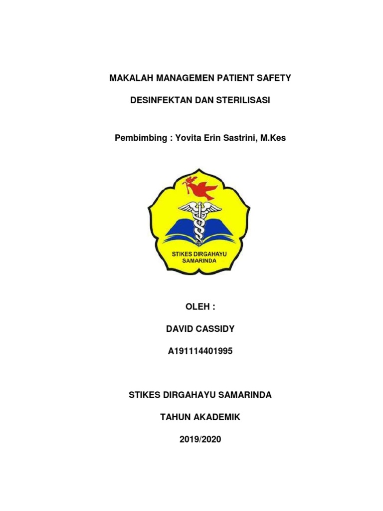 Makalah Managemen Patient Safety Desinfektan Sterilisasi