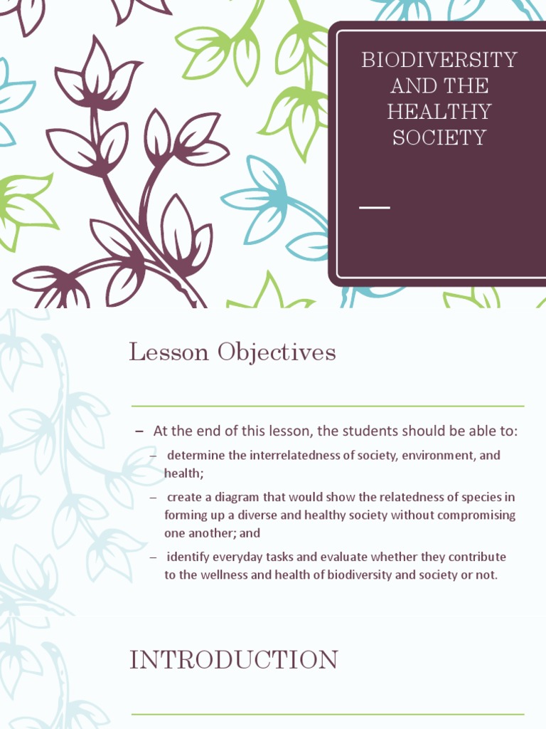 9. Biodiversity and the Healthy Society | Biodiversity | Ecosystem