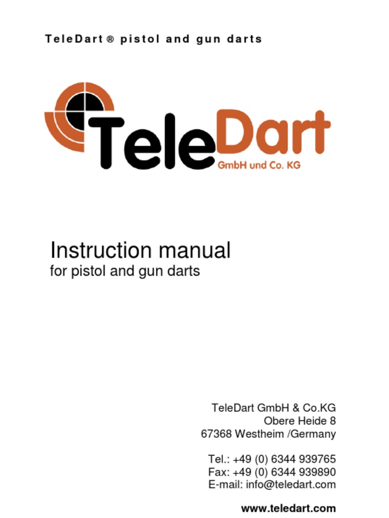 TeleDart Guns Instructions | PDF | Syringe | Silicone