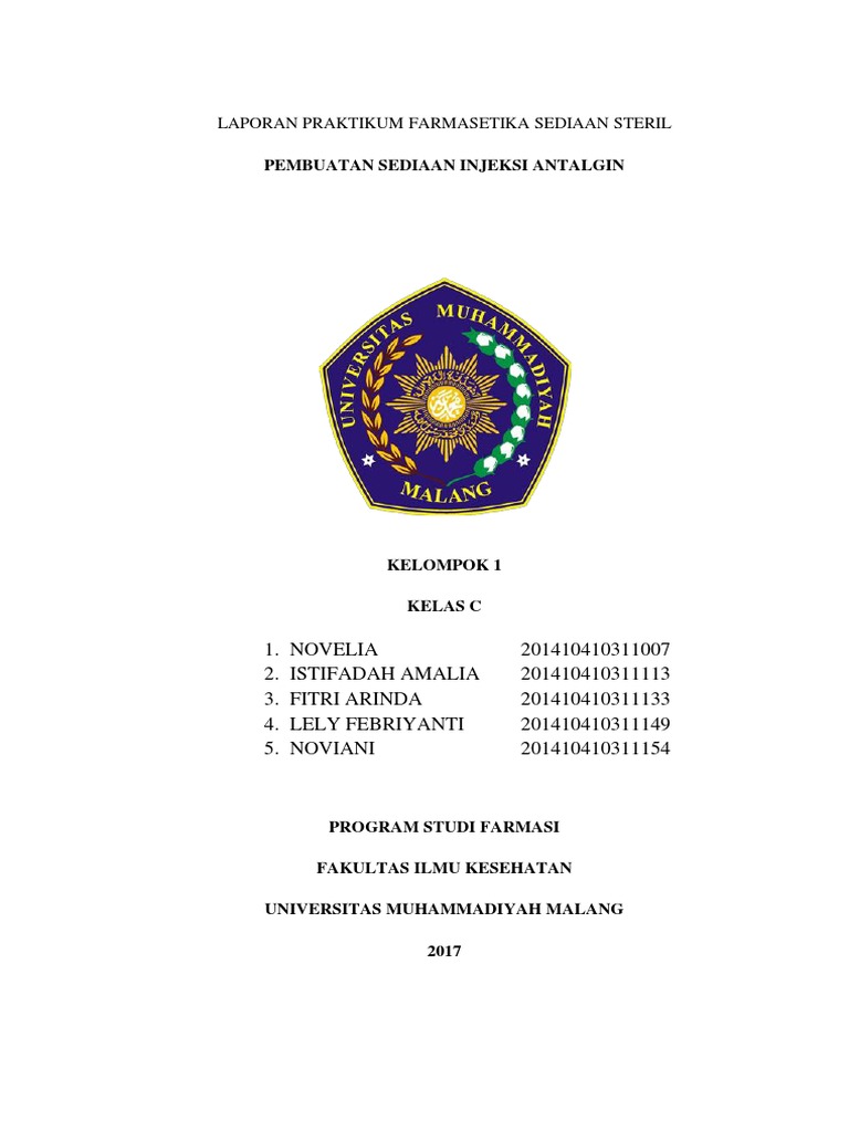 Pembuatan Injeksi Antalgin Steril | PDF