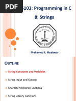 ICS103: Programming in C 8: Strings: Muhamed F. Mudawar