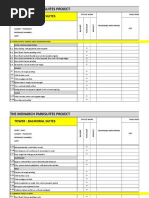 Official Punchlist Form