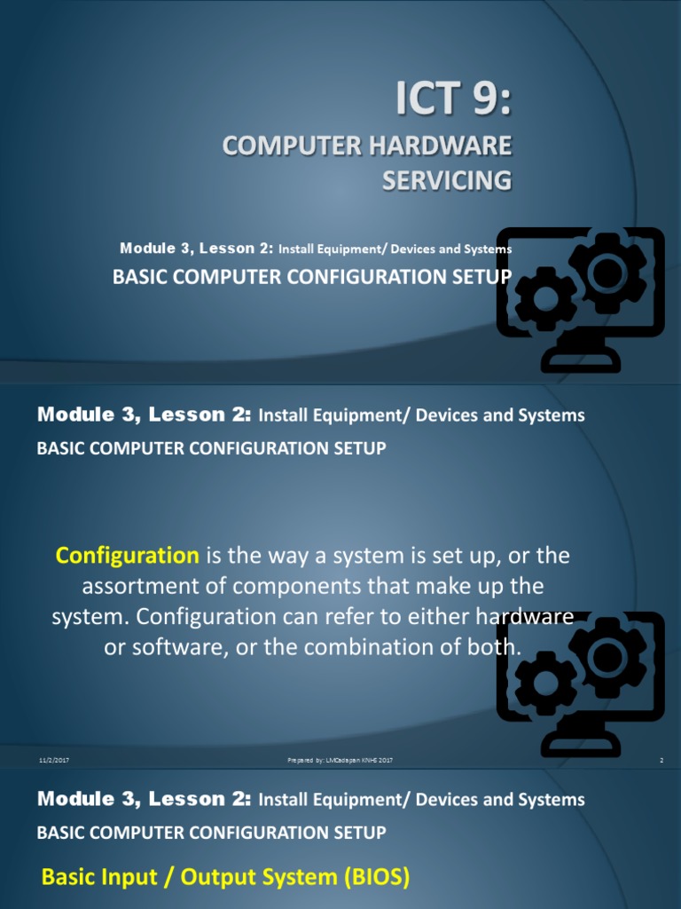 Basic Computer Configuration Setup: Module 3, Lesson 2: Install ...