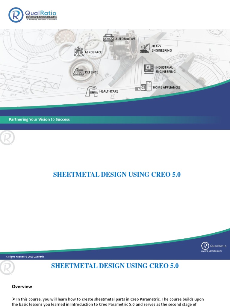 Sheetmetal Design Using Creo 5.0 | PDF | Sheet Metal | Teaching Mathematics