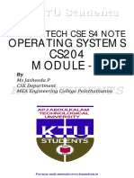 Ktu B.Tech Cse S4 Note: Operating Systems