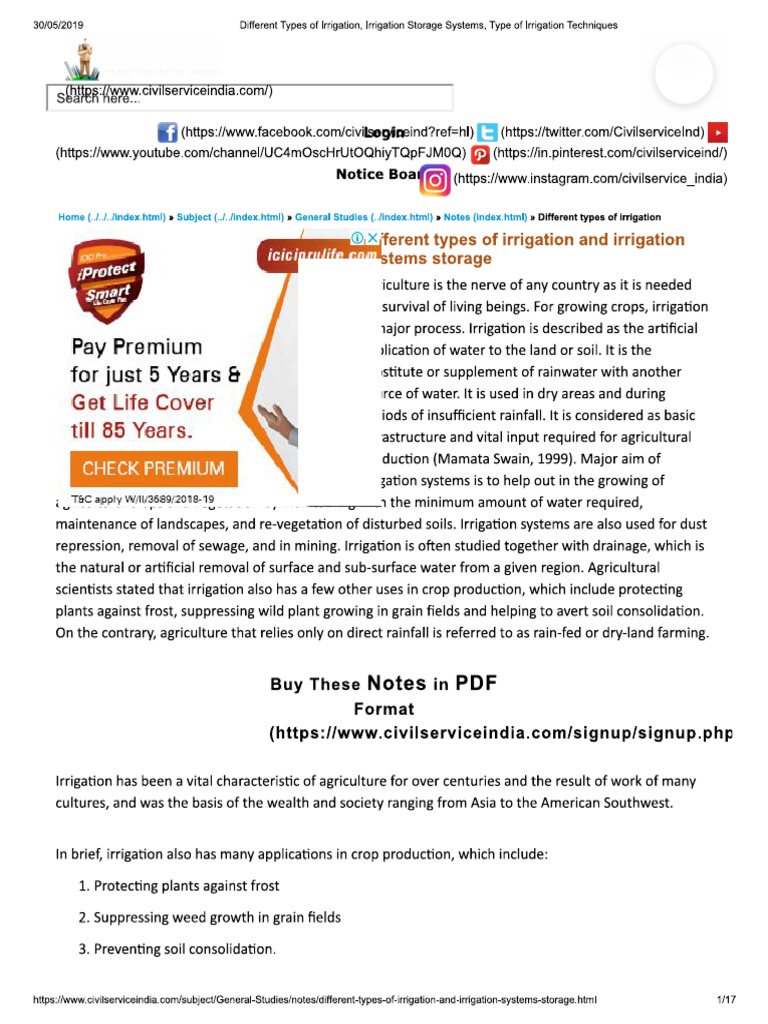 Types of Irrigation PDF PDF