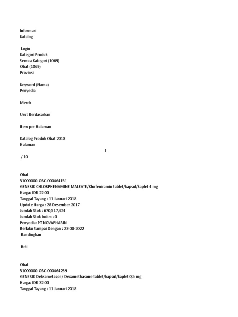 List Item Ecatalog 2018 Xlsx