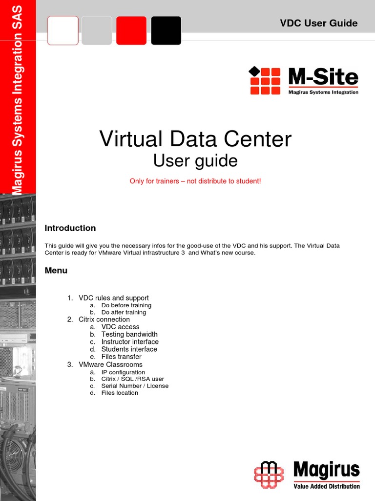 Virtual Data Center: User Guide | PDF | Windows Server 2003 | V Mware