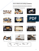 Worksheet On Meals and Cooking Vocabulary