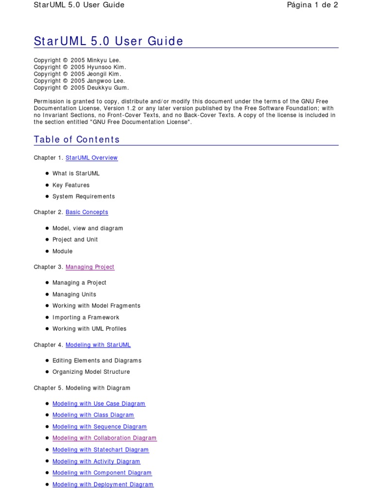 Staruml 5.0 User Guide: Managing Project | PDF | Unified Modeling ...