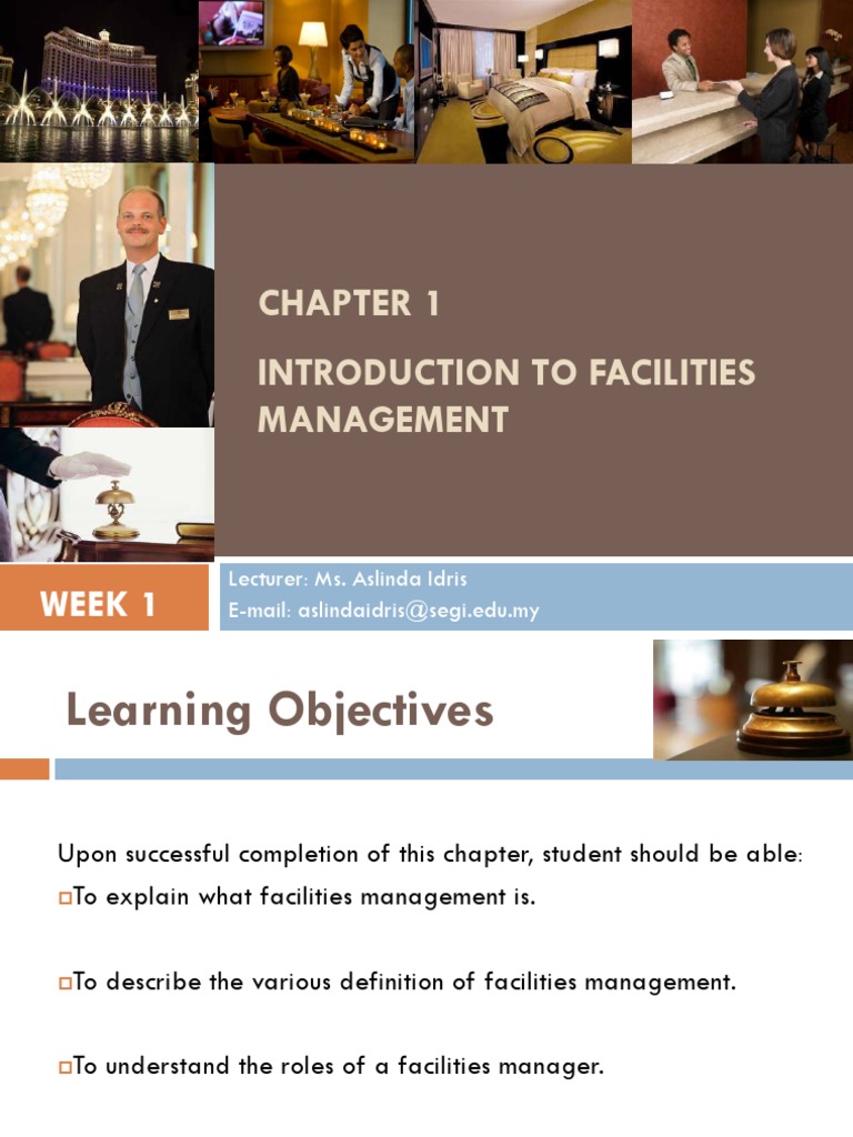 Chapter 1 Introduction To Facility Management Pdf Safety Business