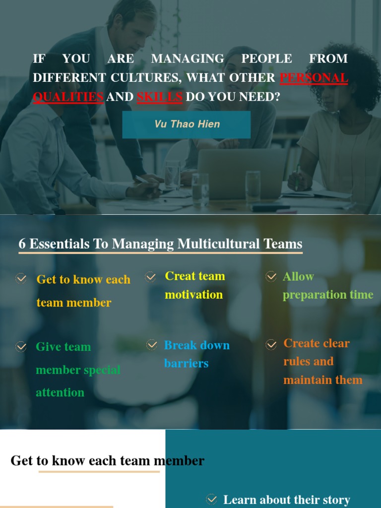 6 Essentials for Managing Multicultural Teams | PDF | Career & Growth ...