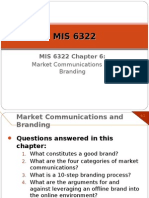 MIS 6322 Chapter 6:: Market Communications and Branding