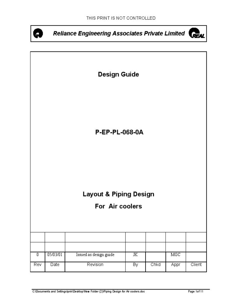 Piping Design for Air coolers.pdf Heat Exchanger Nozzle