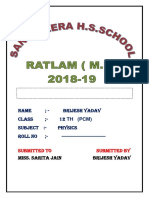 Name - Brijesh Yadav Class - 12 TH (PCM) Subject: - Physics ROLL NO