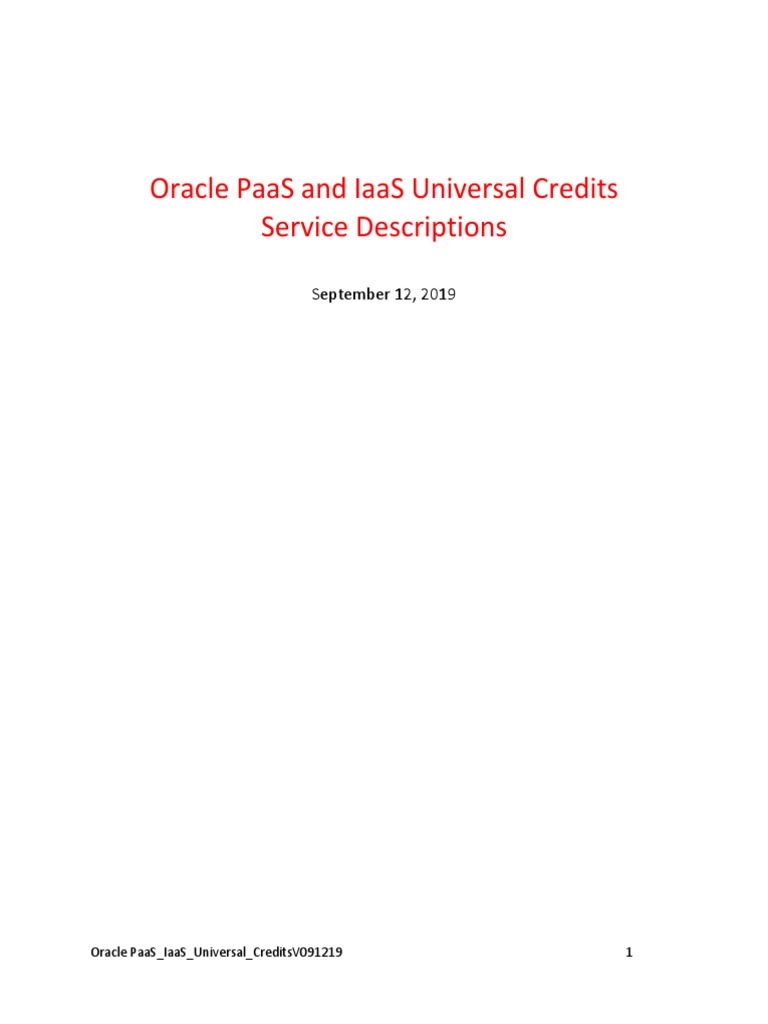 Paas Iaas Universal Credits 3940775 | PDF | Oracle Corporation | Cloud ...