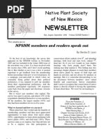 Jul-Sep 2008 Voice For Native Plants Newsletter, Native Plant Society of New Mexico