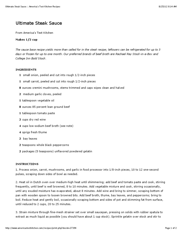 Ultimate Steak Sauce PDF Beef Foods