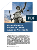 Comentários Ao Projeto de Lei de Abuso de Autoridade