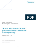 Basic Mistakes in H2020 Personnel Cost Calculation and Reporting