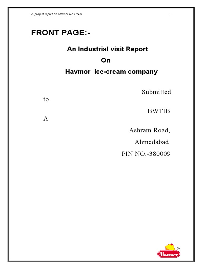 An Inside Look at Havmor Ice Cream A Report on the History, Production