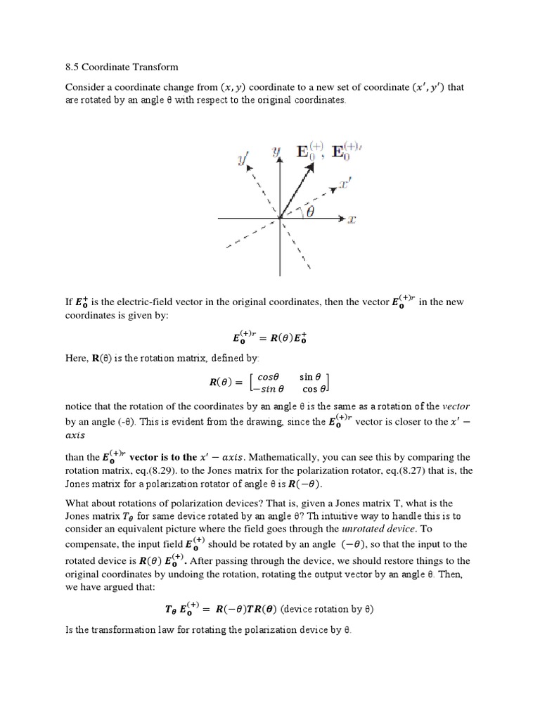 Coordinate Transformation in Electromagnetism | PDF | Teaching Methods ...