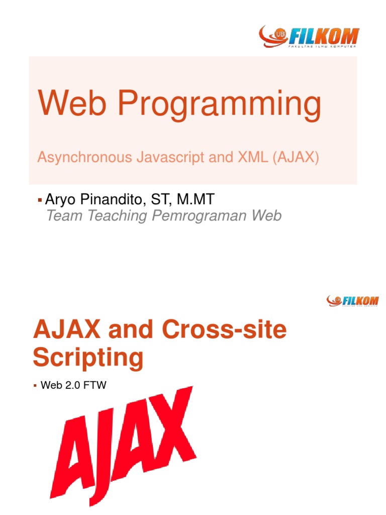 Web Programming: Asynchronous Javascript and XML (AJAX) | PDF | Ajax ...