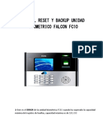 Manual Reset y Backup Unidad Biometrico Falcon Fc10