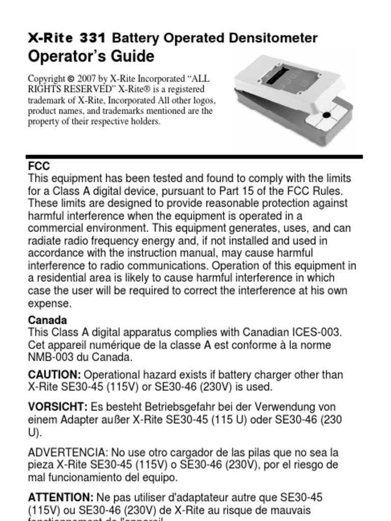 331-10 331 Operators Manual en | PDF | Calibration | Battery Charger